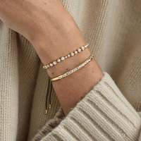 Bracelet Gemnel en argent 925, amour intemporel, double cœur, diamant de laboratoire, chaîne en or, pour cadeaux d'anniversaire et de fête