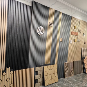 Studio d'enregistrement moderne AKU Akustic, panneau acoustique hexagonal irrégulier, <span class=keywords><strong>isolation</strong></span> acoustique, absorption du son, matériau en <span class=keywords><strong>bois</strong></span>, modèle 3D - Product Image 4
