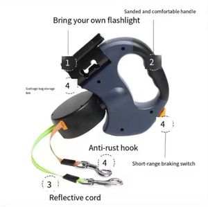 Guinzaglio per Cani Due in Uno Automatico a Doppia Testa con Catena Estensibile per Tirare e Contenere il Cane - Product Image 2