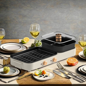 Parrilla Eléctrica de Fábrica Sin Humo, Máquina de Barbacoa Eléctrica, Planchas Eléctricas 2 en 1, Parrilla para Barbacoa - Product Image 6