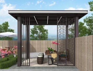 Outdoor Nieuwe Chinese Stijl Aluminium Paviljoen Voor Binnenplaats & Villa Voor Galerij Display