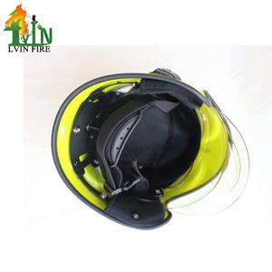 Casco de bombero marca LVIN FIRE, modelo <span class=keywords><strong>Gallet</strong></span> F1, color verde limón, aprobado por SOLAS para bomberos. - Product Image 6