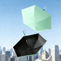 Parapluie de voyage compact et moderne 2026, pliable en 5 sections, avec poignée à boucle, protection solaire UV, pour étudiants et fêtes, en nylon 190T
