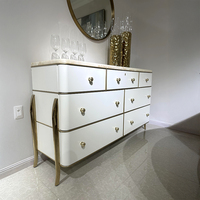 Console d'entrée moderne en bois massif avec plateau en marbre, meuble de salon avec vanité à hauteur réglable