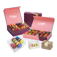 Boîte d'emballage de macaron de luxe personnalisée en usine avec fenêtre boîte à gâteau Biscuit chocolat boîte à cupcake donut