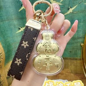 Porte-clés en forme de calebasse en or pur 999, style identique à celui du téléphone portable, petit cadeau décoratif, bénédiction des officiers célestes - Product Image 4