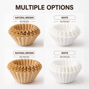 กระดาษกรองกาแฟแบบก้นแบน ขายส่ง ขนาด 155 185 สีน้ำตาลธรรมชาติ สีขาว แบบตะกร้า 50 100 ชิ้น - Product Image 3