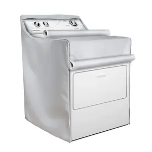 High Quality Waterproof Dustproof 420d silver Washing Machine Cover Fit Most Front-loading Washer Dryer Cover With Zipper Design