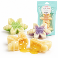 OEM ODM 80g Bonbons en cire au design d'insectes 3D, remplis de sirop, confiserie liquide fantaisie en vrac, friandises pour fêtes d'enfants, qualité alimentaire