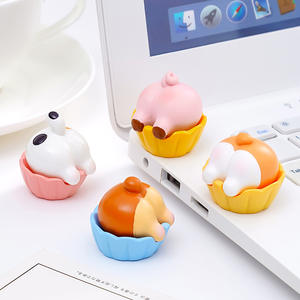 <span class=keywords><strong>Dessin</strong></span> <span class=keywords><strong>animé</strong></span> 3D résine artisanat figurines miniatures Corgi ours mouton <span class=keywords><strong>cochon</strong></span> canard cul Animal fesses queue caractère Style tasse gâteau enfant jouets - Product Image 5