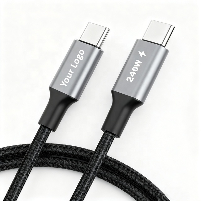 USB Type C Cable 100W 240W 5A PD Fast Charging Cable Nylon Braided 1m 2m 3m 480Mbps Data Transfer Type-C Cable for USB-C Devices