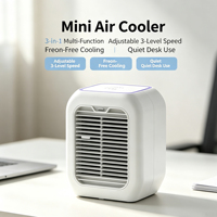 Ventilateur Rafraîchissant Portable Tendance Mini Climatiseur Humidificateur à Brume avec Réservoir d'Eau et Lumière d'Ambiance Colorée