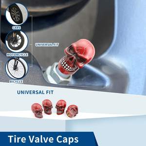 Capuchons de valve universels en forme de tête de crâne, anti-poussière, en alliage d'aluminium, pour voitures, SUV, vélos, camions, motos - Product Image 5