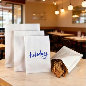 Sacs en papier personnalisés avec logo imprimé pour restaurants, résistants à l'huile, pour gâteaux, croissants, donuts et sandwichs - Product Image 2