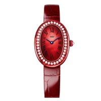 Asta Montre Femme Vintage Obsidienne Glam Phantom Quartz Acétate Ovale Bracelet Cuir Lunette Diamant Luxe Gros ODM