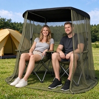 Moustiquaire portable pliable pour chaise, protection respirante en maille anti-insectes pour pêche en extérieur, camping, terrasse, chaise non incluse