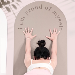 ZJFIT New Design Pu Rubber Oval <b>Yoga</b> <b>Mat</b> Pilates Fitness Universal Wholesale Custom Curve Arched Pu <b>Yoga</b> <b>Mat</b> - Product Image 1
