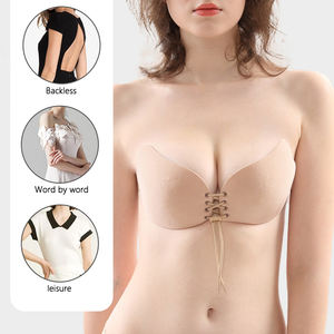 Soutien-gorge adhésif sans bretelles auto-adhésif réglable avec chaîne de tirage Pétales de poitrine invisibles pour robe de mariée de la mariée - Product Image 4