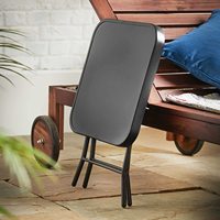 Table d'extérieur, Patio carré pliable, petite Table latérale avec dessus en verre