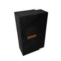 Boîtes cadeaux noires personnalisées avec logo, fournisseur chinois OEM, prix bas, laminage mat, gaufrage, revêtement UV, emballage