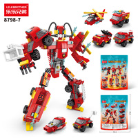 Mainan Blok Bangunan Robot Kartun 6&1 yang Dapat Berubah Bentuk, Figur Aksi Mini, dan Hadiah untuk Anak Usia 5 hingga 7 Tahun