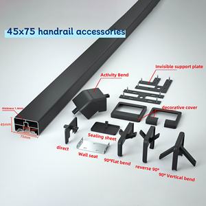 Main courante de balcon carrée avec fentes pour verre de 12 mm, forte capacité de charge, idéale pour <span class=keywords><strong>les</strong></span> immeubles de grande hauteur - Product Image 4
