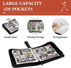 Album Portacarte <span class=keywords><strong>da</strong></span> <span class=keywords><strong>Collezione</strong></span> a 3 Anelli con 4 Tasche per Carte <span class=keywords><strong>da</strong></span> Baseball, Raccoglitore per 400 Carte Collezionabili, Mini Album in Ecopelle - Product Image 3