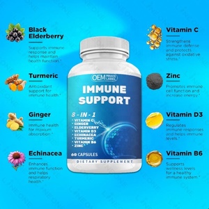 อาหารเสริมเสริมภูมิคุ้มกัน 8 in 1 พร้อมสารสกัดจากเอ็กไคนาเซีย วิตามินซี ซิงค์ วิตามินดี ขมิ้นชันและขิง วิตามินบี6 และเอลเดอร์เบอร์รี่ - Product Image 6