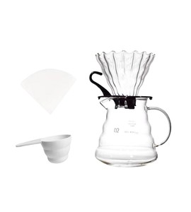 コーヒードリッパーセット 600ml コーヒーサーバー ペーパーフィルター付き 透明ガラス製 - Product Image 2