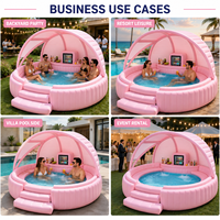 Canapé gonflable géant personnalisé pour piscine, transat gonflable avec auvent et bar, piscine gonflable pour villa et jardin