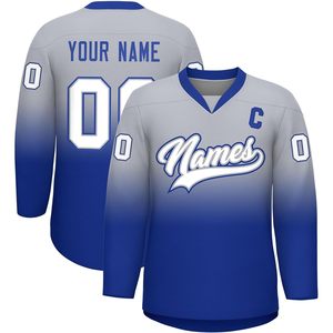 Personalized V-Neck Hockey Jersey Men Youth Custom <b>Name</b> Number Sublimated Moisture Wicking Ice Hockey Apparel - Product Image 1