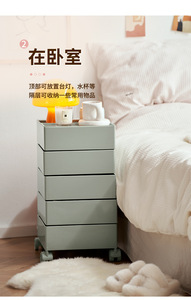 Acrylic creative multi-functional mobile bedroom storage cabinet with rotating cosmetic storage Bubibag - Product Image 5