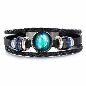 Braccialetti Economici all'Ingrosso con Charm dei 12 Segni Zodiacali in Pelle Intrecciata per Uomo e Donna - Product Image 5