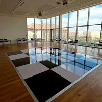ANYCASE ACS-WOOD Plancher de danse en contreplaqué noir et blanc avec bords en aluminium, système d'assemblage pour décoration de scène de mariage