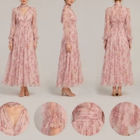 Robe longue décontractée d'été pour femme, col en V, coupe trapèze, unie, à volants, en coton, personnalisable OEM ODM, marque privée, faible MOQ