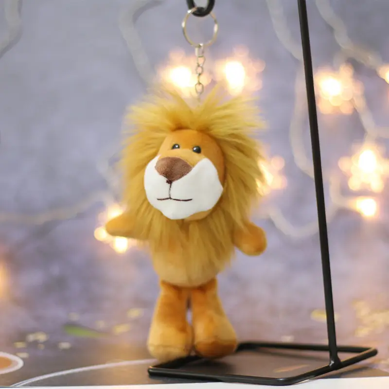 Gantungan Kunci boneka singa mewah 15cm, gantungan kunci mainan lion mewah, aksesori gantungan kunci, boneka singa, ornamen rantai kunci