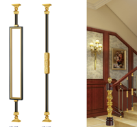 Fournisseurs de premier rang Garde-corps d'escalier en métal aluminium couleur laiton Conception Garde-corps d'escalier forgé plaqué or