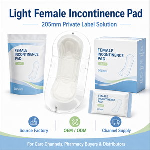 Serviettes d'<span class=keywords><strong>incontinence</strong></span> pour femmes à marque privée, prêtes à l'emploi, à ajustement invisible, portables, avec charbon actif, couches fixées par points de colle, 205 mm - Product Image 6