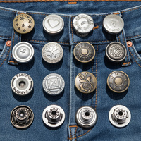 Boutons personnalisés gravés avec logo en relief, en alliage de zinc, en laiton, 20mm-28mm, rivets argentés, boutons pour jeans en denim, pour vêtements Baju Melayu