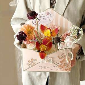 新款到货信封式花盒花纸袋DIY母亲节手工礼品盒 - Product Image 4