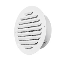 Grille d'aération murale ronde moderne en acier inoxydable SS304, étanche à la pluie, avec capot à persiennes résistant aux intempéries pour la maison