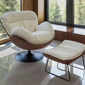 Fauteuil inclinable moderne italien écologique avec rembourrage en coton doux, fauteuil individuel pour salon et chambre à coucher - Product Image 2