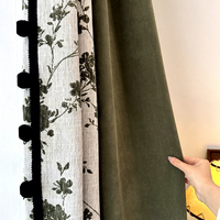 Rideaux en chenille jacquard de style français avec occultation de la lumière de 71 à 90 % pour salon, fenêtres saillantes et baies vitrées