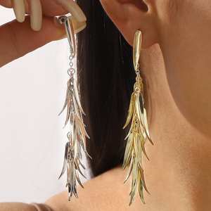 Nuevas gotas para los oídos de mujer con borla de trigo exagerada, accesorios de joyería de moda minimalista, declaración de elegancia rústica de poesía agraria - Product Image 3