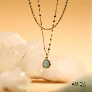 Collar con Colgante de Piedra Lunar Natural en Oro, Hecho a Mano, Cristal Curativo, Joyería Personalizada con Piedra de Nacimiento - Product Image 4