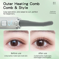 VOAUN V-8122 Recourbe-cils chauffant électrique rechargeable portable 2-en-1 et tondeuse à sourcils sans odeur pour salon, usage domestique et DIY