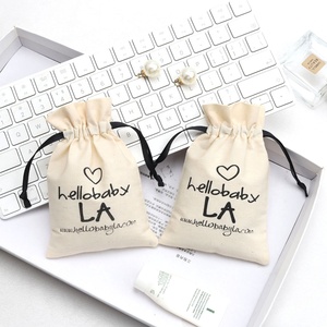10*15cm Cotton Linen Drawstring Bags Custom Logo Size Environmental Cotton <b>Canvas</b> Fabric Packing Dust Pouch - Product Image 1