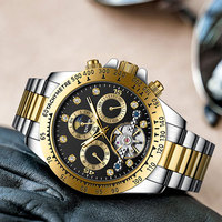 Montres KINYUED nouvelle collection 2024, montre mécanique automatique à phases lunaires pour hommes