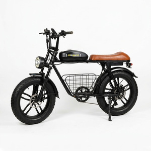 Retro style 20*4 Inch Fat Tire Electric Mountain Bike 48 V 10AH Lithium Battery Rear Hub Motor All Terrain Off Road <b>Bicycle</b> - Product Image 2