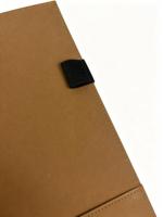 Porte-documents de luxe personnalisé en métal noir imprimé à 3 anneaux pour documents importants, juridiques et d'entreprise